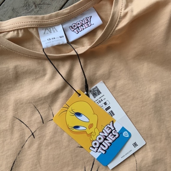 Zara Looney Tunes Long Sleeve Girls T-shirt Top Too Smart to Care NWT Size 13 14 - Picture 5 of 7